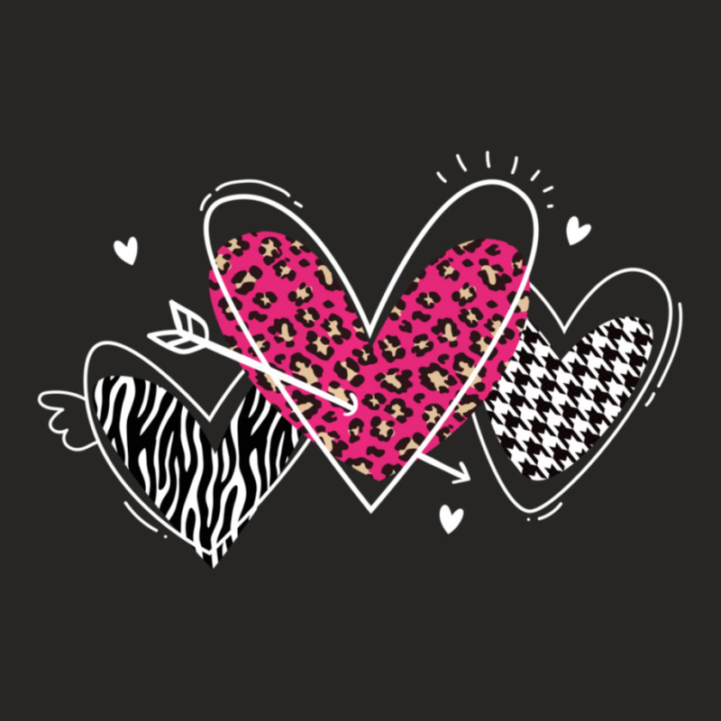 Limited Edition Valentine's Day Hearts Houndstooth, Zebra, Pink Leopar Ladies Fitted T-Shirt by Trudeau Palmer | Artistshot