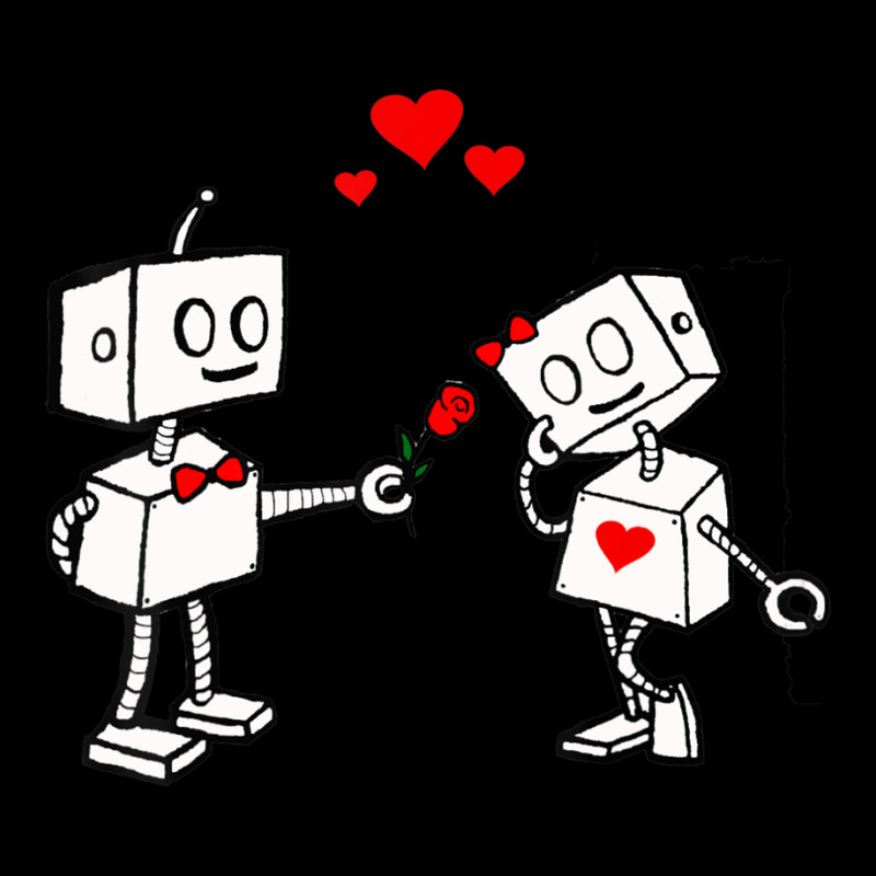 Hot Trend Valentines Day Robots Couple Love Story Pocket T-shirt | Artistshot