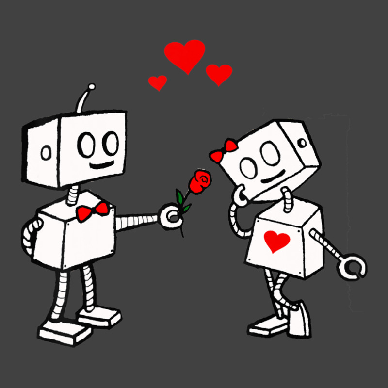 Hot Trend Valentines Day Robots Couple Love Story Vintage T-shirt | Artistshot