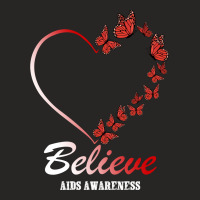 Believe Aids Awareness For Dark Ladies Fitted T-shirt | Artistshot