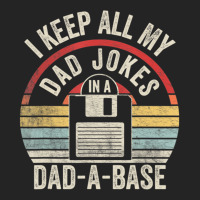 Retro I Keep All My Dad Jokes In A Dad-a-base Cool Dad 3/4 Sleeve Shirt | Artistshot