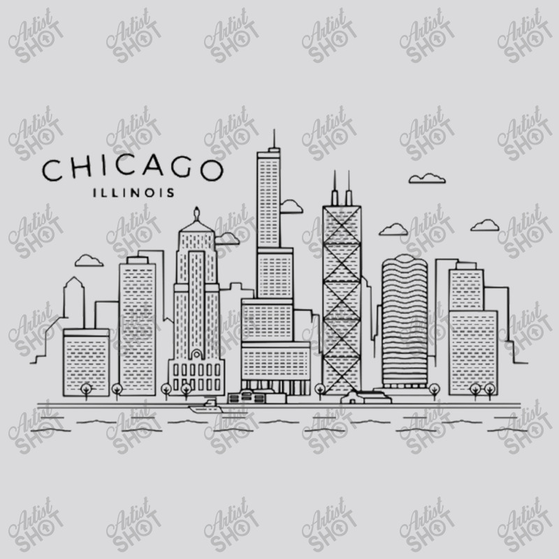 Chicago Skyline Vintage Chicago Illinois Pullover Hoodie Women's Triblend Scoop T-shirt by Nuised | Artistshot