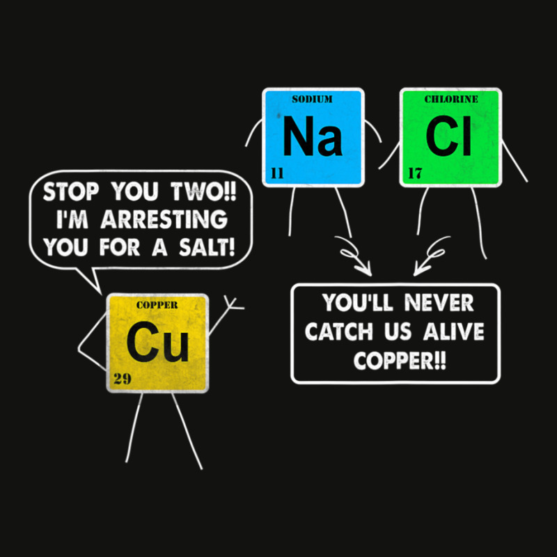 Salt And Copper Periodic Table Police Pun Chemistry Scorecard Crop Tee by tintruong | Artistshot