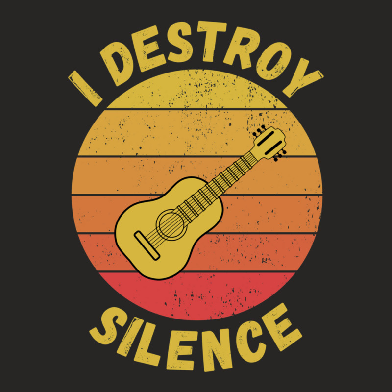 I Destroy Silence With Guitar Ladies Fitted T-Shirt by ELIZABETHKARLENEWINCELOWICZ | Artistshot