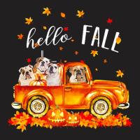 Hello Fall Bulldogs In Car Autunm T  Shirt Bulldogs Hello Fall   Bulld T-shirt | Artistshot