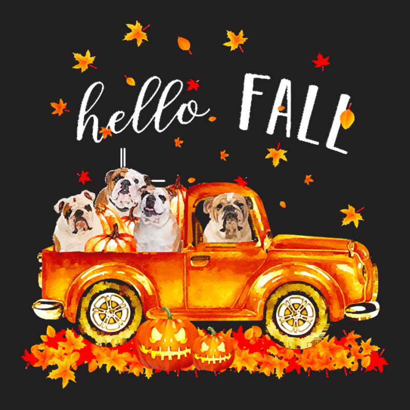 Hello Fall Bulldogs In Car Autunm T  Shirt Bulldogs Hello Fall   Bulld T-shirt | Artistshot