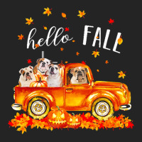 Hello Fall Bulldogs In Car Autunm T  Shirt Bulldogs Hello Fall   Bulld 3/4 Sleeve Shirt | Artistshot