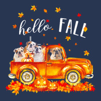 Hello Fall Bulldogs In Car Autunm T  Shirt Bulldogs Hello Fall   Bulld Men Denim Jacket | Artistshot