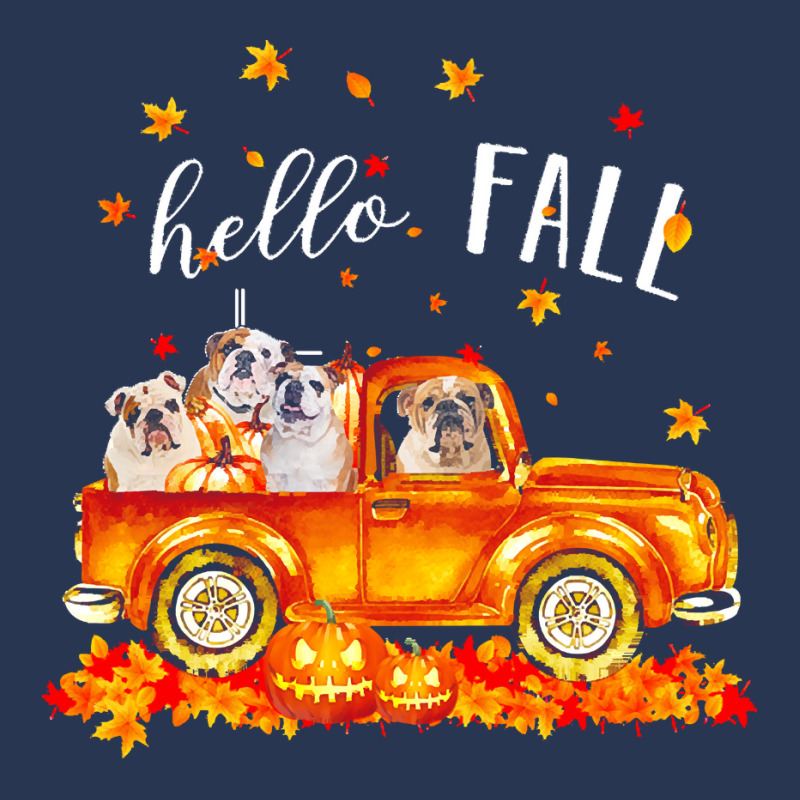 Hello Fall Bulldogs In Car Autunm T  Shirt Bulldogs Hello Fall   Bulld Men Denim Jacket | Artistshot