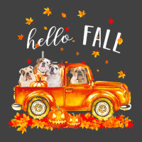 Hello Fall Bulldogs In Car Autunm T  Shirt Bulldogs Hello Fall   Bulld Vintage T-shirt | Artistshot