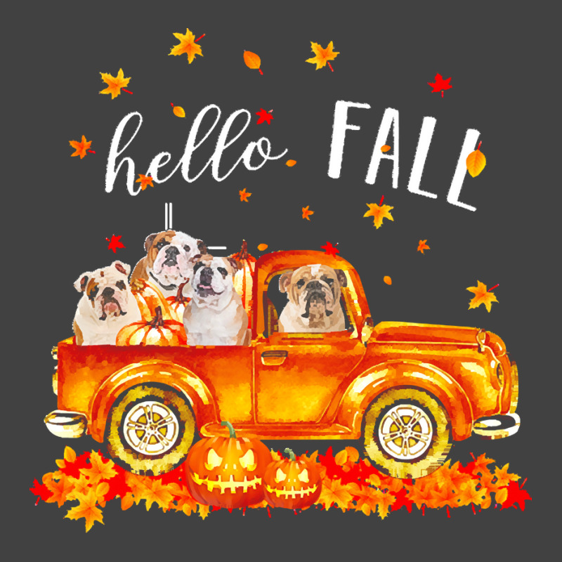 Hello Fall Bulldogs In Car Autunm T  Shirt Bulldogs Hello Fall   Bulld Vintage T-shirt | Artistshot