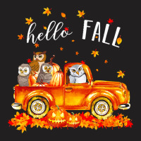 Hello Fall Owls In Car Autunm T  Shirt Owls Hello Fall   Owls In Car P T-shirt | Artistshot