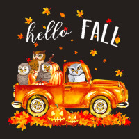 Hello Fall Owls In Car Autunm T  Shirt Owls Hello Fall   Owls In Car P Tank Top | Artistshot