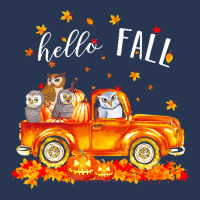 Hello Fall Owls In Car Autunm T  Shirt Owls Hello Fall   Owls In Car P Men Denim Jacket | Artistshot