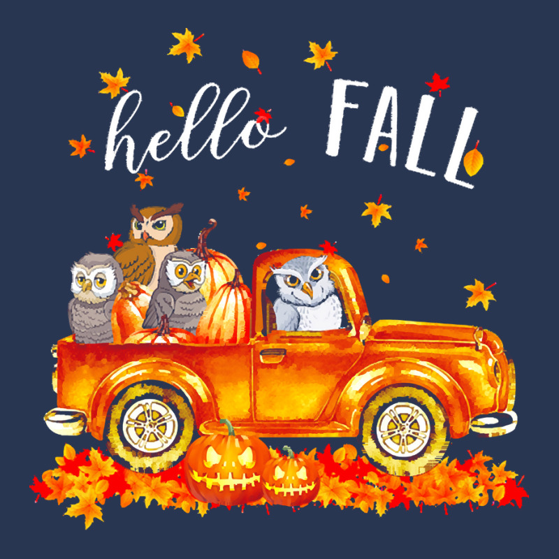 Hello Fall Owls In Car Autunm T  Shirt Owls Hello Fall   Owls In Car P Men Denim Jacket | Artistshot