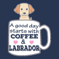 Labrador T Shirta Good Day Starts With Coffee And Labrador, Cute Labra Men Denim Jacket | Artistshot