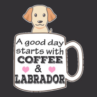 Labrador T Shirta Good Day Starts With Coffee And Labrador, Cute Labra Vintage Hoodie And Short Set | Artistshot