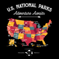 Trending National Park Map Vintage T Shirt - All 59 National Parks Gif Women's V-neck T-shirt | Artistshot