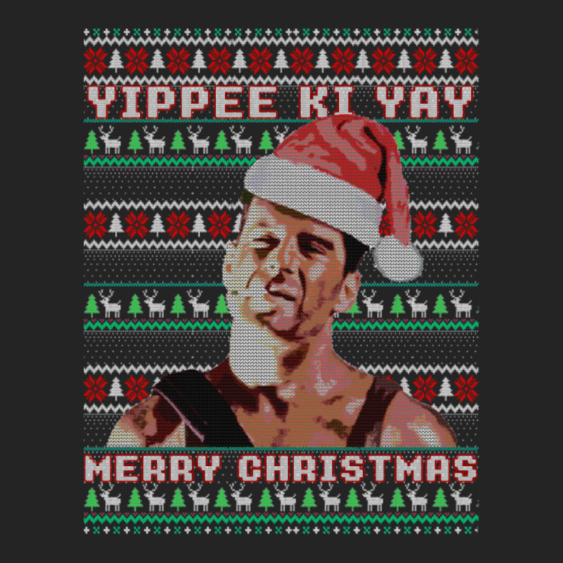 Yippe Ki Yay Funny Ugly Sweater Christmas   Ylp 3/4 Sleeve Shirt | Artistshot