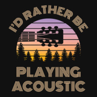 I'd Rather Be Playing Guitar Acoustic Guitar Headstock Vintage Sunset Graphic T-shirt | Artistshot