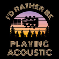 I'd Rather Be Playing Guitar Acoustic Guitar Headstock Vintage Sunset Long Sleeve Shirts | Artistshot