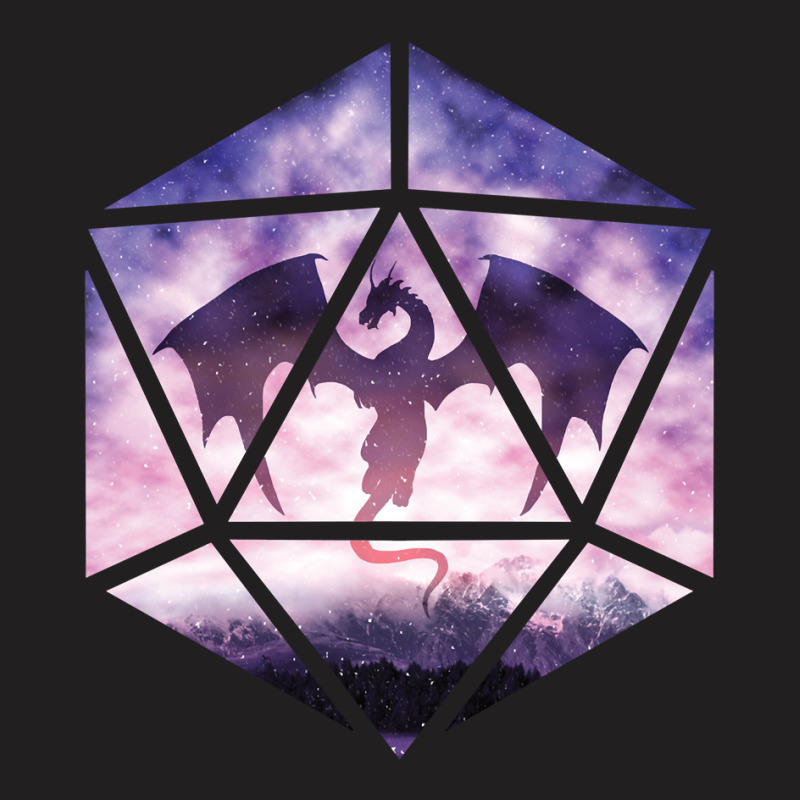 Hot Trend Purple Sky Dragon D20 T-Shirt by Estrada Link | Artistshot