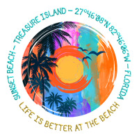 Hot Trend Sunset Beach, Treasure Island, Pinellas County, Florida Sticker | Artistshot