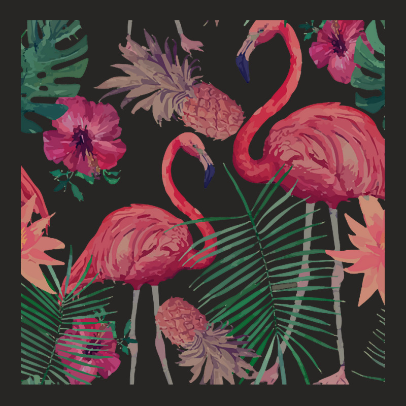 Flamingo T  Shirt Flamingo Pineapple And Tropical Flowers T  Shirt Ladies Fitted T-Shirt by marisadenesik663 | Artistshot