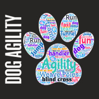 Fun Dog Agility Shirt   Dog Agility Word Cloud, Paw Shape Pullover Hoo Ladies Fitted T-shirt | Artistshot