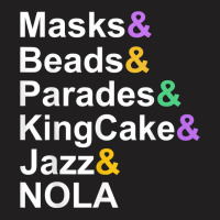 Mardi Gras Masks Beads Parades Kingcake Jazz Nola T Shirt T-shirt | Artistshot