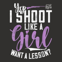 I Shoot Like A Girl   Sports Shooter & Clay Pigeon Shooting T Shirt Champion Hoodie | Artistshot