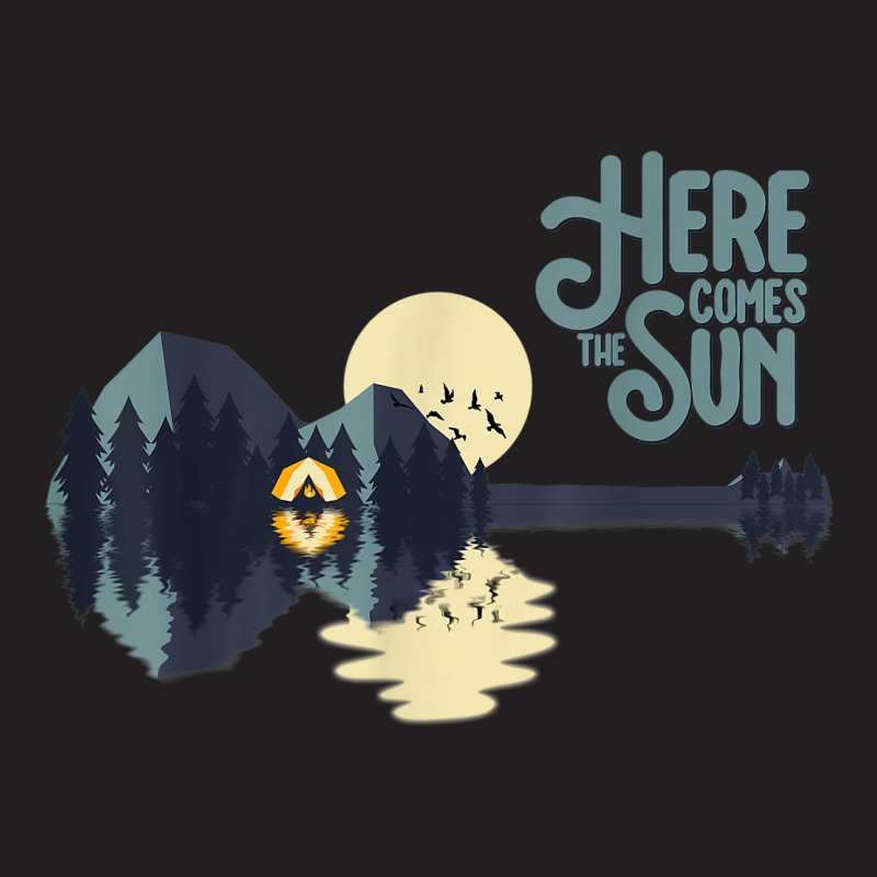 Here Comes The Sun Guitar Shaped Tree Retro Vintage Sunset T-shirt | Artistshot