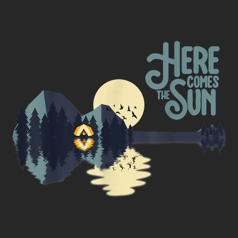 Here Comes The Sun Guitar Shaped Tree Retro Vintage Sunset Men's T-shirt Pajama Set | Artistshot