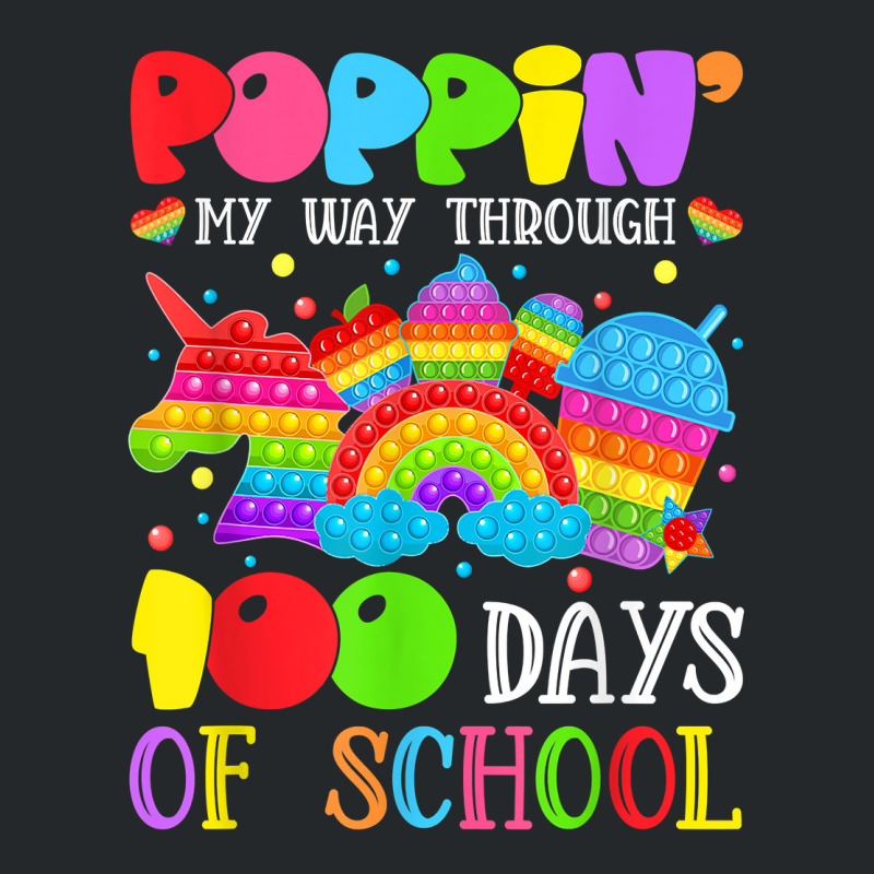 Poppin Through 100 Days Of School Pop It Gifts Boys Girls T Shirt Crewneck Sweatshirt | Artistshot