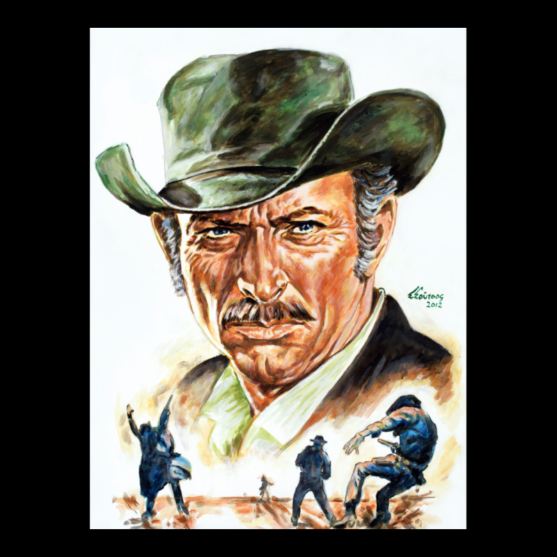 Lee Van Cleef Painting Portrait Pocket T-shirt | Artistshot