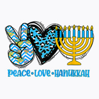 Peace Love Hanukkah Leopard Hanukkah Menorah Jewish T Shirt T-shirt | Artistshot