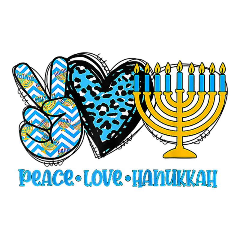 Peace Love Hanukkah Leopard Hanukkah Menorah Jewish T Shirt Zipper Hoodie | Artistshot