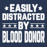 Funny Easily Distracted By Blood Donor   Blood Donation T Shirt Ladies Denim Jacket | Artistshot