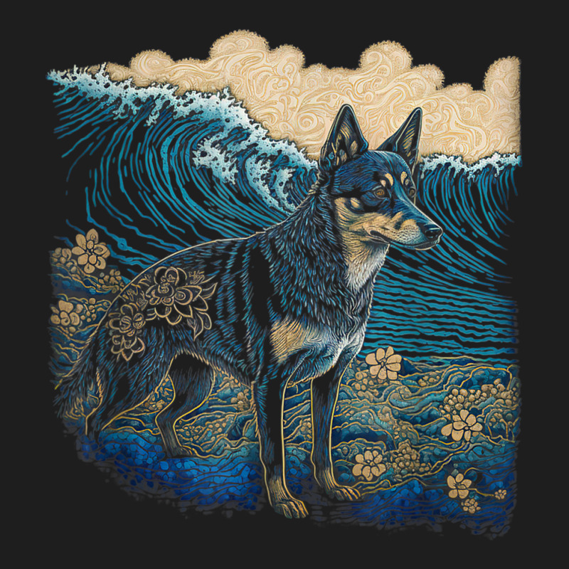 Surrealism Japanese Painting Australian Kelpie Dog T Shirt Classic T-shirt by kleebbi | Artistshot