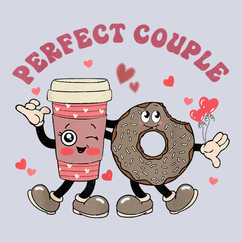 Perfect Couple Cute Donut And Coffee Funny Valentine Couples T Shirt Fleece Short | Artistshot