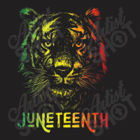 Tiger Juneteenth Cool Black History African American Flag T-shirt | Artistshot