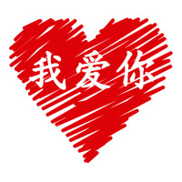 Wo Ai Ni I Love You Valentines Day Chinese Mandarin Language Long Slee Sticker | Artistshot