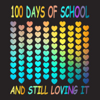 100 Days Of School And Still Loving It Hearts Cool Teachers T Shirt Vintage Cap | Artistshot