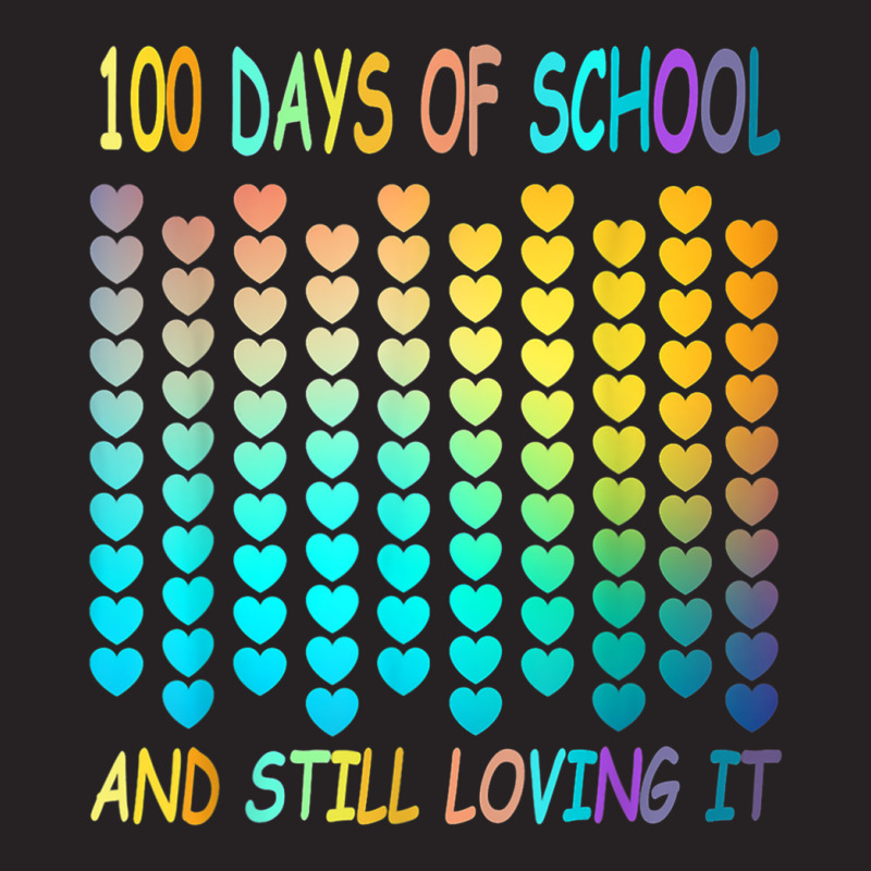 100 Days Of School And Still Loving It Hearts Cool Teachers T Shirt Vintage Cap | Artistshot