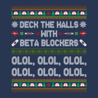 Deck The Halls With Beta Blockers Funny Nurse Christmas Ugly Sweatshir Men Denim Jacket | Artistshot