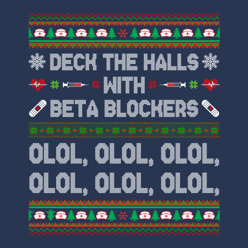 Deck The Halls With Beta Blockers Funny Nurse Christmas Ugly Sweatshir Men Denim Jacket by bettincam | Artistshot