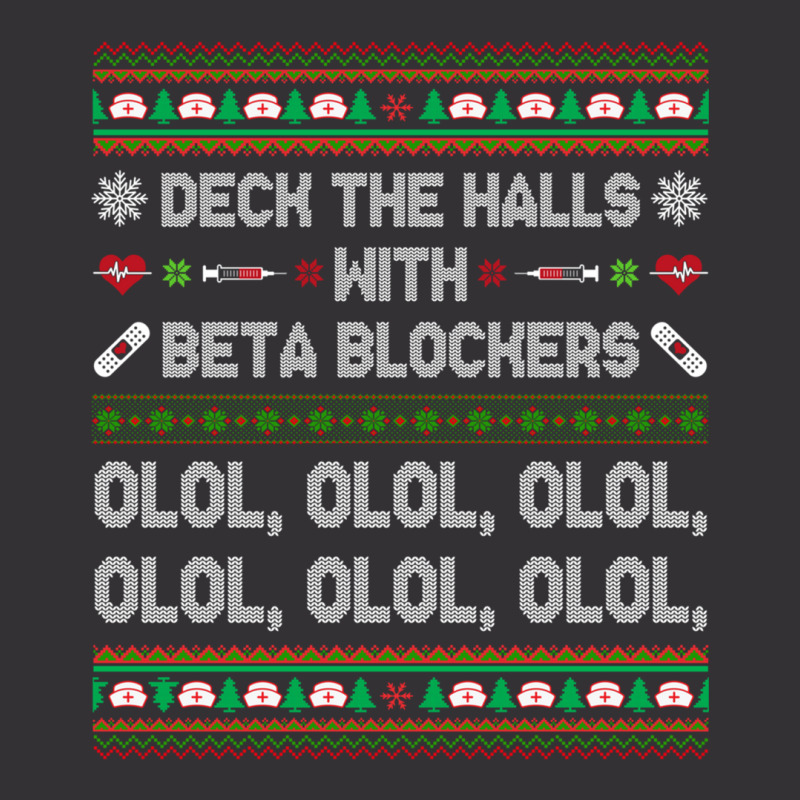 Deck The Halls With Beta Blockers Funny Nurse Christmas Ugly Sweatshir Vintage Short by bettincam | Artistshot