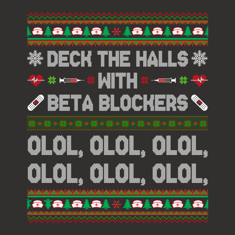 Deck The Halls With Beta Blockers Funny Nurse Christmas Ugly Sweatshir Champion Hoodie by bettincam | Artistshot