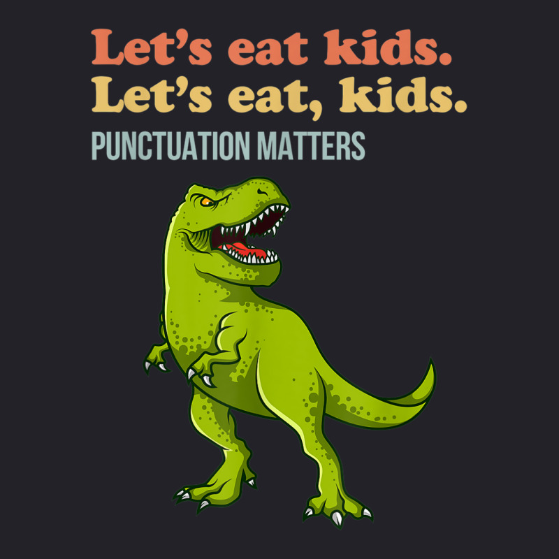 Let's Eat Kids Punctuation Matters T-rex Funny Grammar Unisex Sherpa-lined Denim Jacket | Artistshot