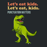 Let's Eat Kids Punctuation Matters T-rex Funny Grammar Crewneck Sweatshirt | Artistshot